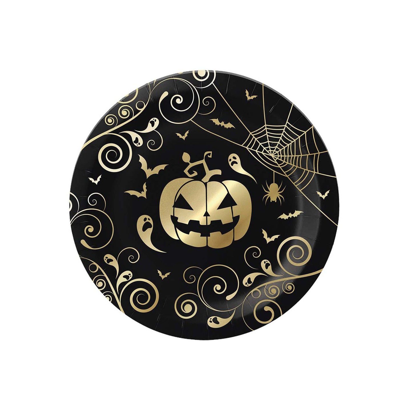 Halloween bordjes gouden pompoen tafeldecoratie