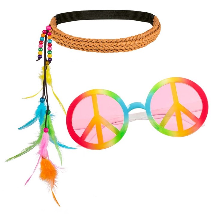 hippie festival accessoires set hoofdband bril