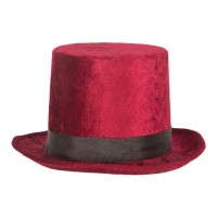 Bordeaux rode hoge hoed velours