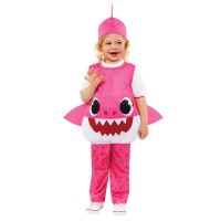 Baby Shark kostuum kind mommy roze