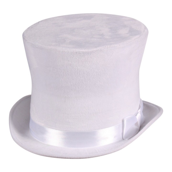 witte hoge hoed luxe tophoed carnaval