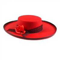 spaanse hoed rood met roos