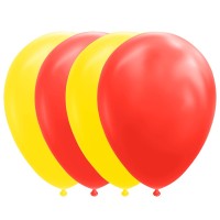 Latex ballonnen set rood geel 30cm 10st
