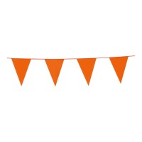 Oranje vlaggenlijn 10 meter vlaggetjes