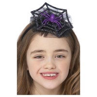 Halloween diadeem paarse spin in web