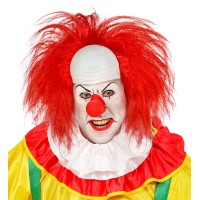 clown pruik met rood haar