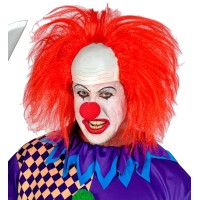 clown pruik met rood haar