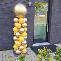 ballonpilaar ballonzuil ballondecoratie goud geel