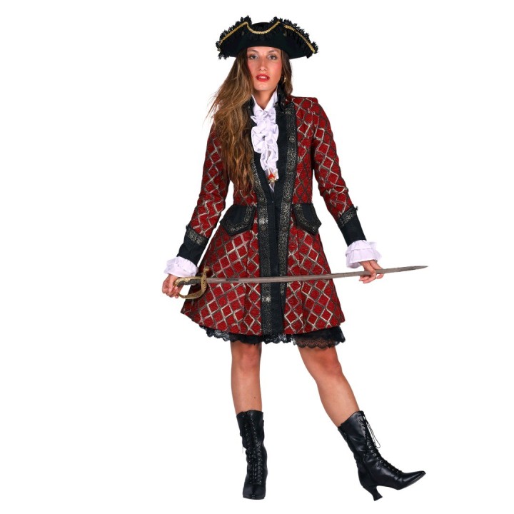 piratenjas dames rood piraten kostuum