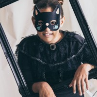 kindermasker halloween zwarte kat masker 