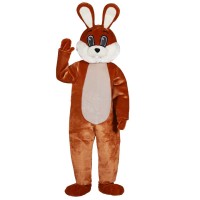 paashaas mascotte kostuum pak konijnenpak bruin