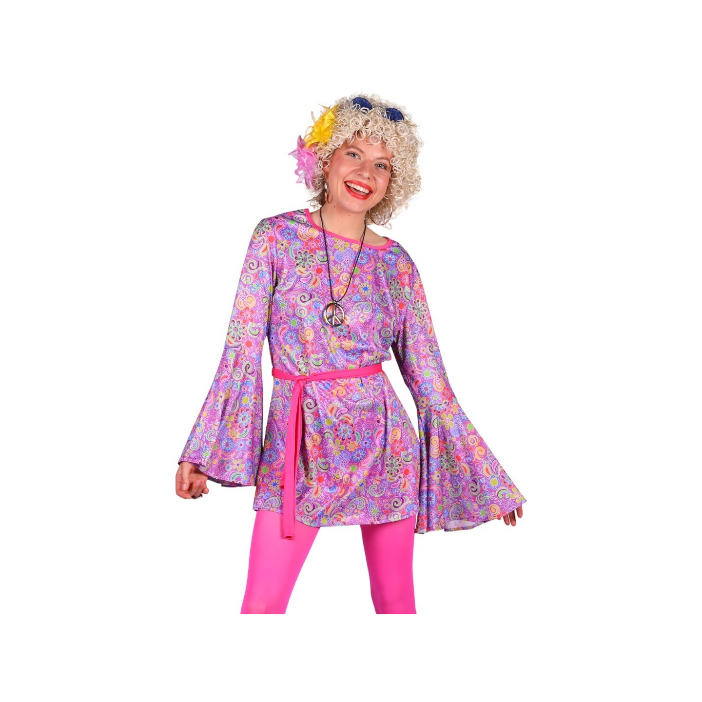 Hippie jurkje dames flower power kleding 