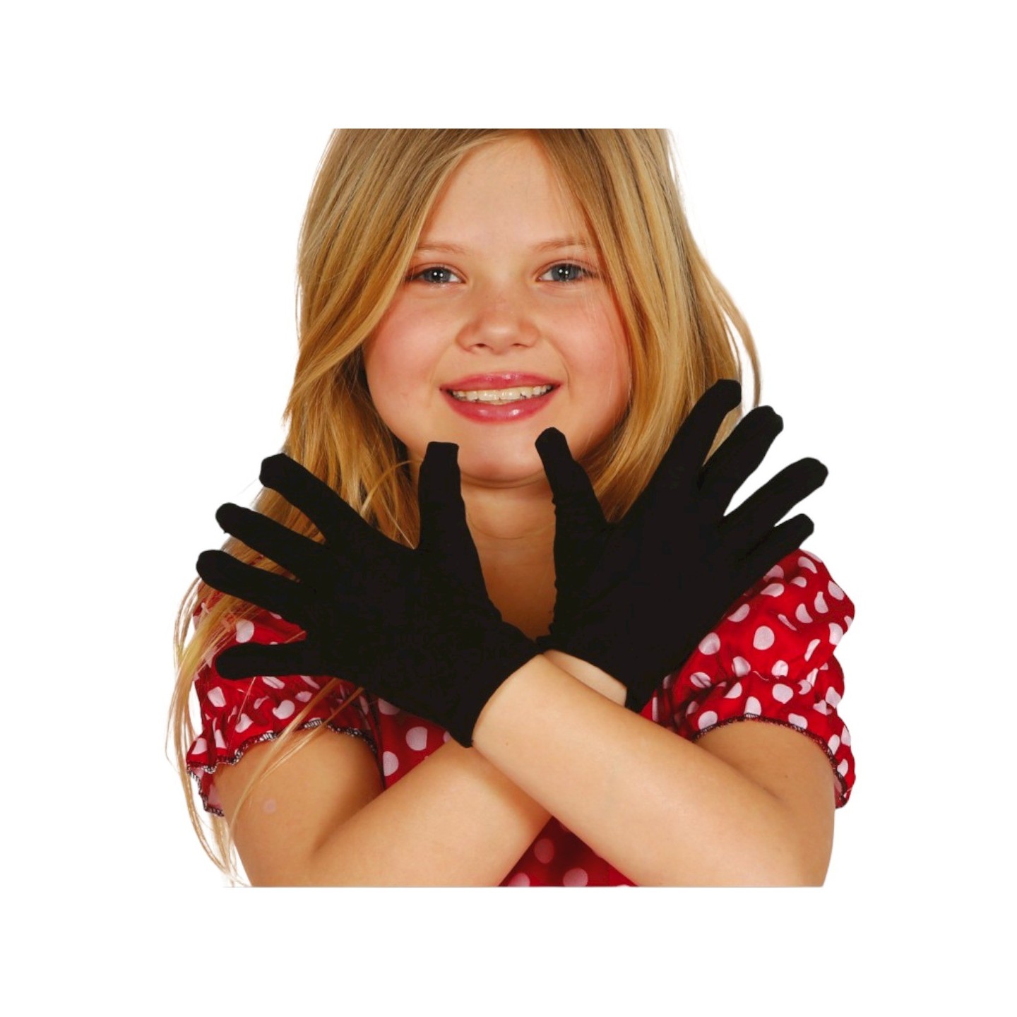 korte handschoenen zwart kind carnaval