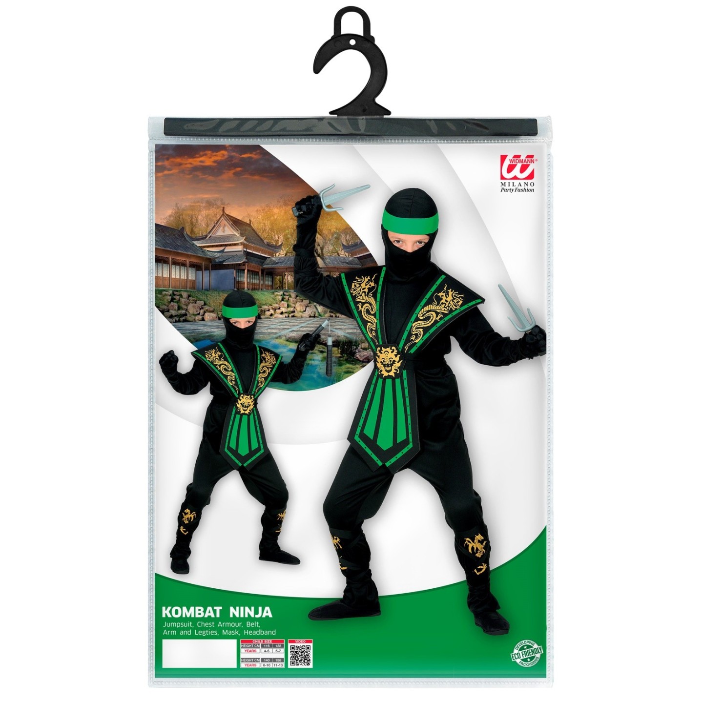 Asser Conventie vrede Ninja kostuum groen Kombat kind| Jokershop.be - Carnavalskleding