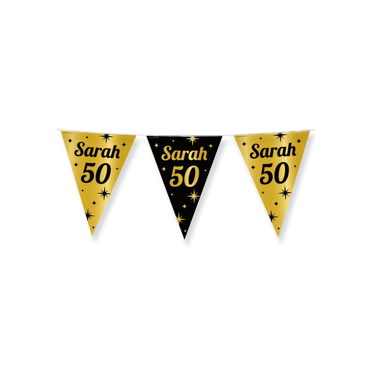 Verjaardag slinger vlaggenlijn Sarah 50 jaar versiering