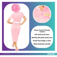 frenchy kostuum roze grease outfit dames