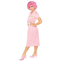 frenchy kostuum roze grease outfit dames