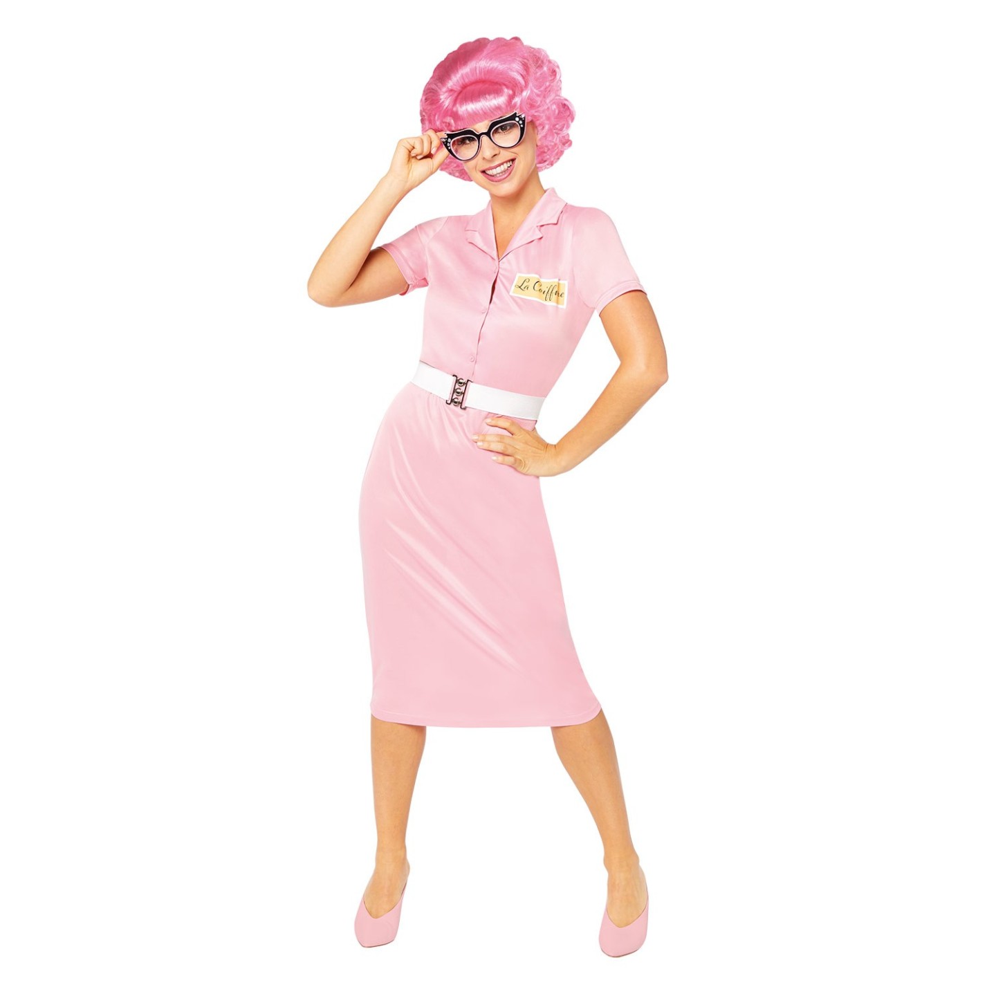 Grease kostuum roze jurk Jokershop.be - Verkleedwinkel