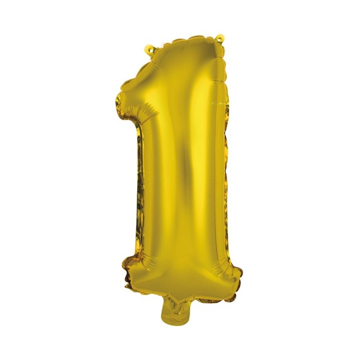 Cijferballon ballon cijfer 1 goud verjaardag versiering 