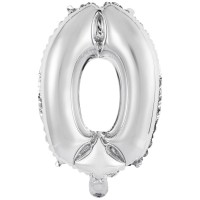 cijferballon folieballon cijfer 0 minishape zilver verjaardag versiering