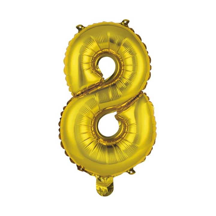 Cijferballon ballon goud cijfer 8 80 85 jaar verjaardag versiering feestartikelen decoratie