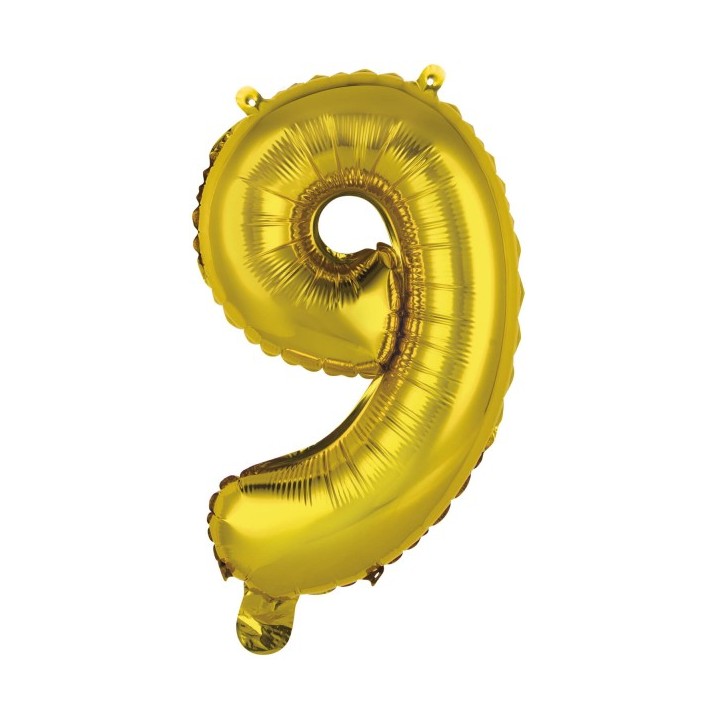Cijferballon ballon goud cijfer 9 90 jaar verjaardag versiering decoratie feestartikelen