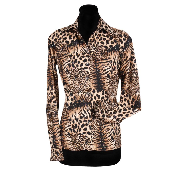panter blouse dames tijgerprint luipaard print
