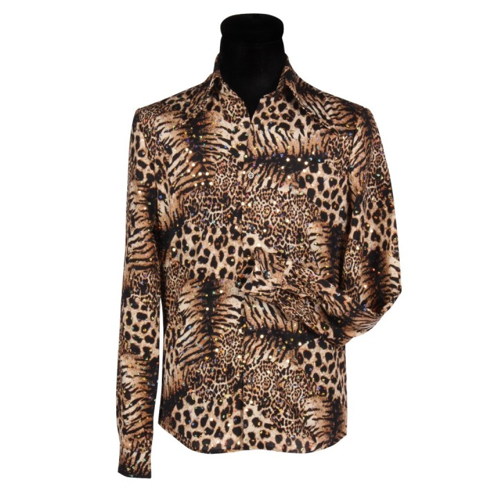 panter blouse heren tijgerprint luipaard print