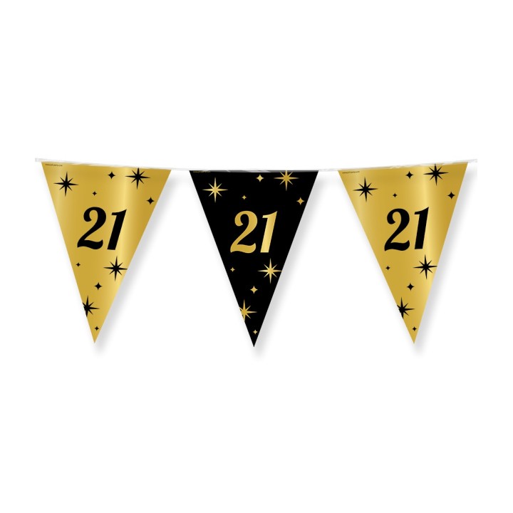 Verjaardag slinger vlaggenlijn 21 jaar versiering