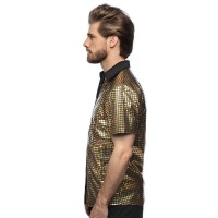 Disco outfit man gouden glitter hemd
