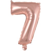 cijferballon folieballon cijfer 7 minishape rose goud 