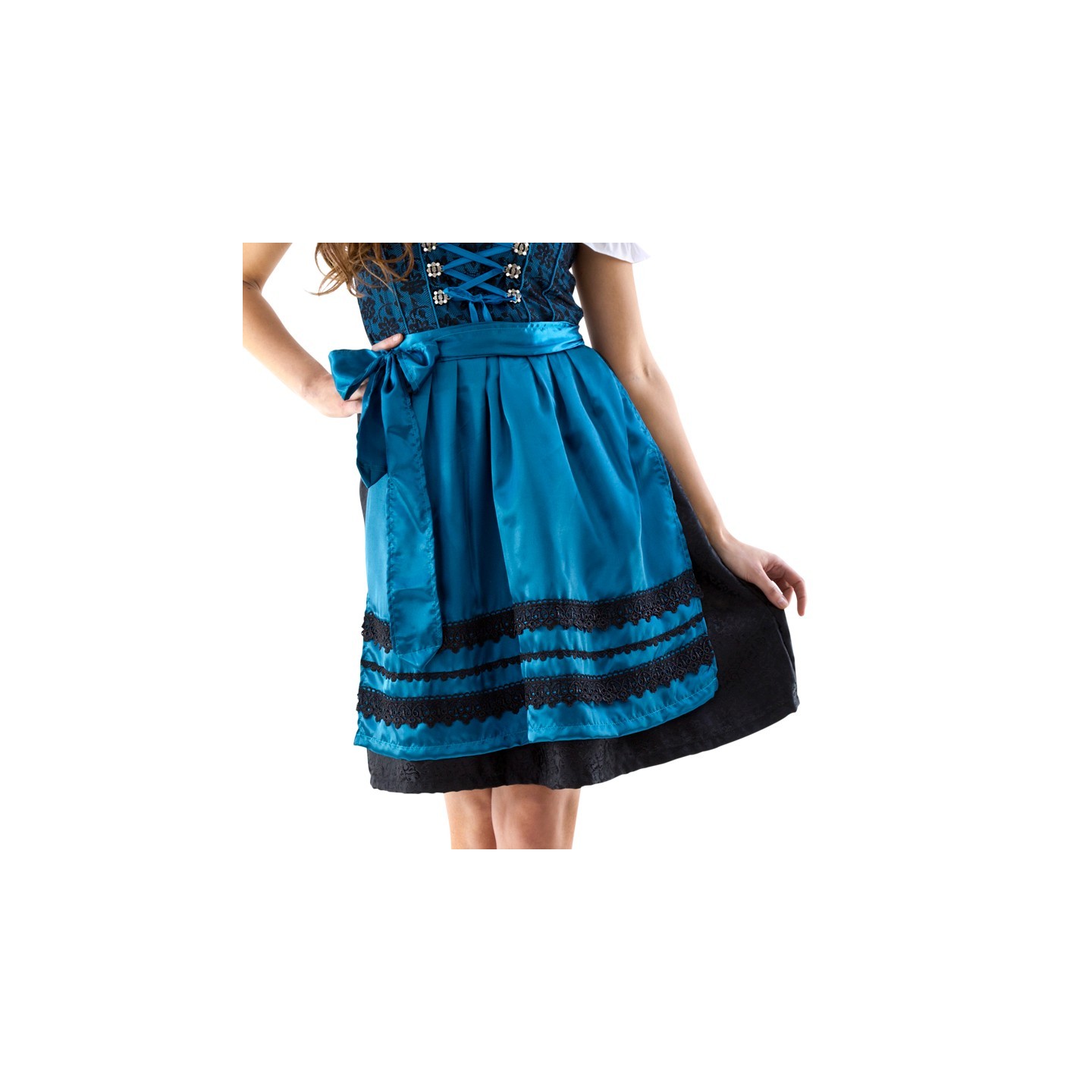 Dirndl jurk blauw tiroler kleedje oktoberfest