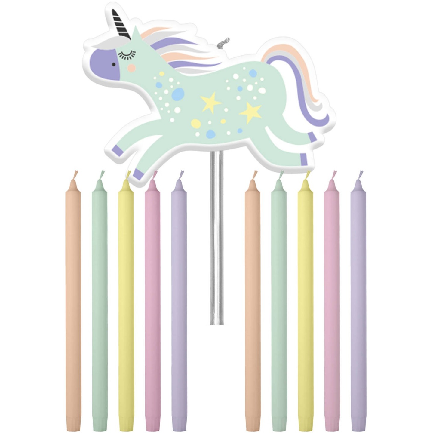 taartkaarsjes unicorn eenhoorn versiering kinderfeestje