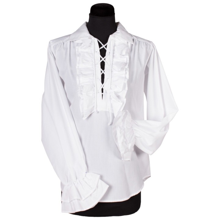 piraten blouse dames middeleeuwse hemd wit