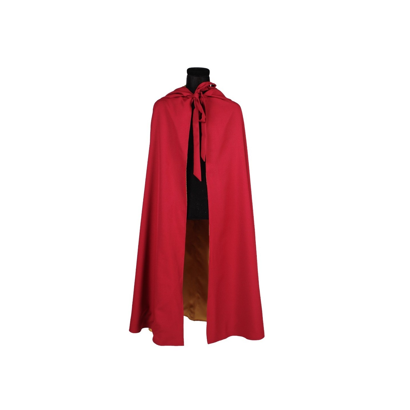 rode cape met kap capuchon mantel