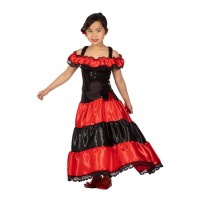 Spaans kleed flamenco jurk kind rood - zwart