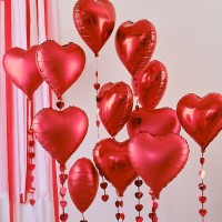 Valentijn decoratie folie ballonnen hartjes versiering
