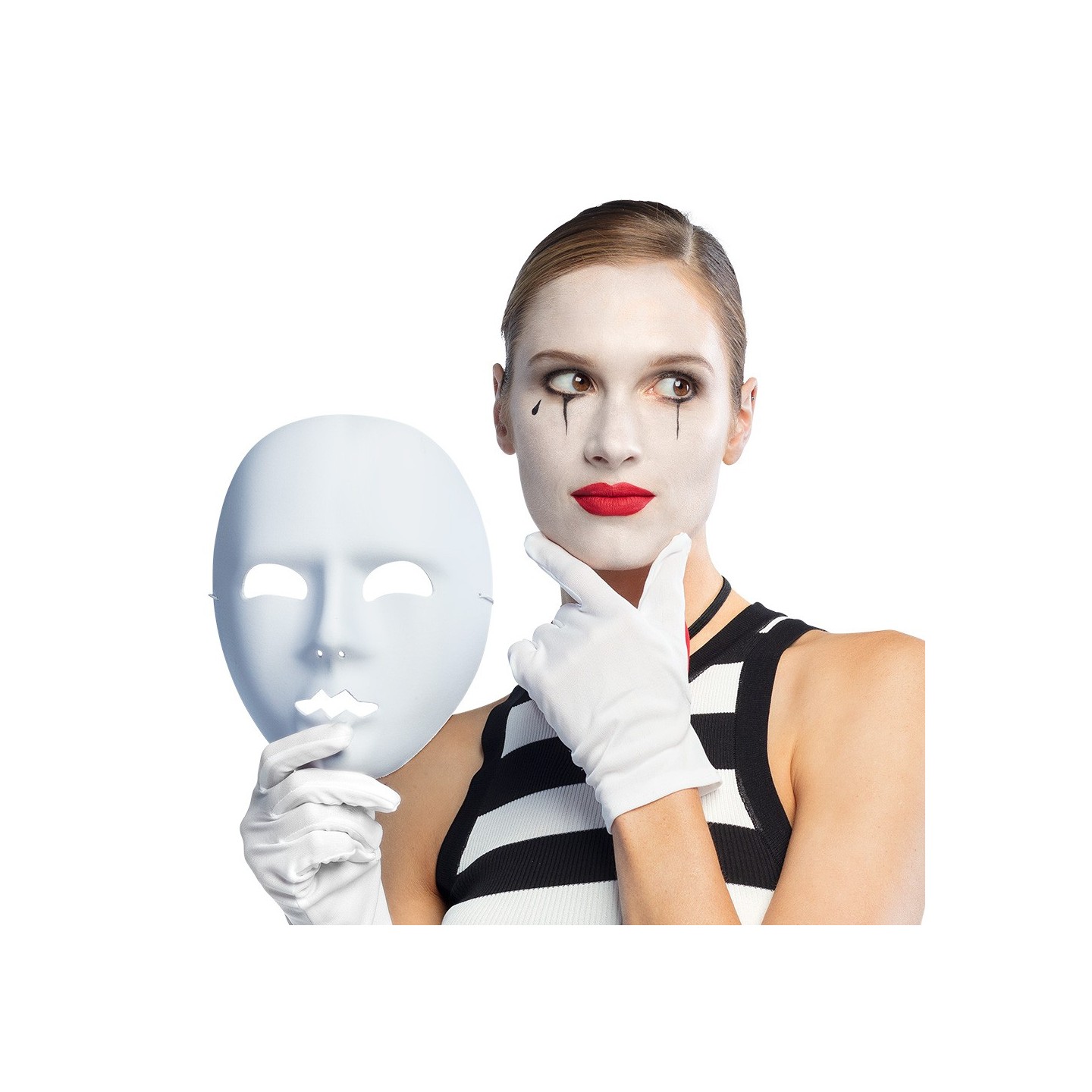 mime masker wit carnavalsmasker
