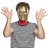 mime masker goud carnavalsmasker