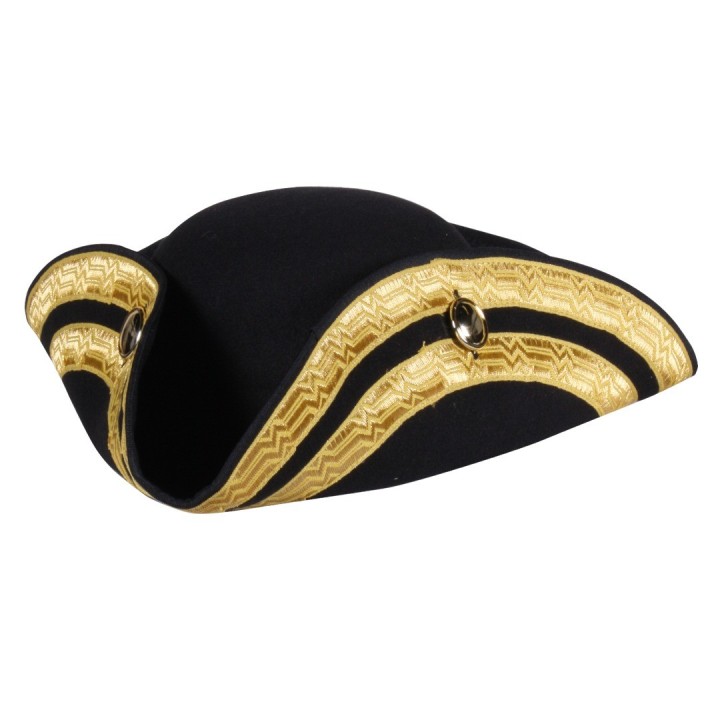 driesteek hoed tricorne luxe carnavalshoed
