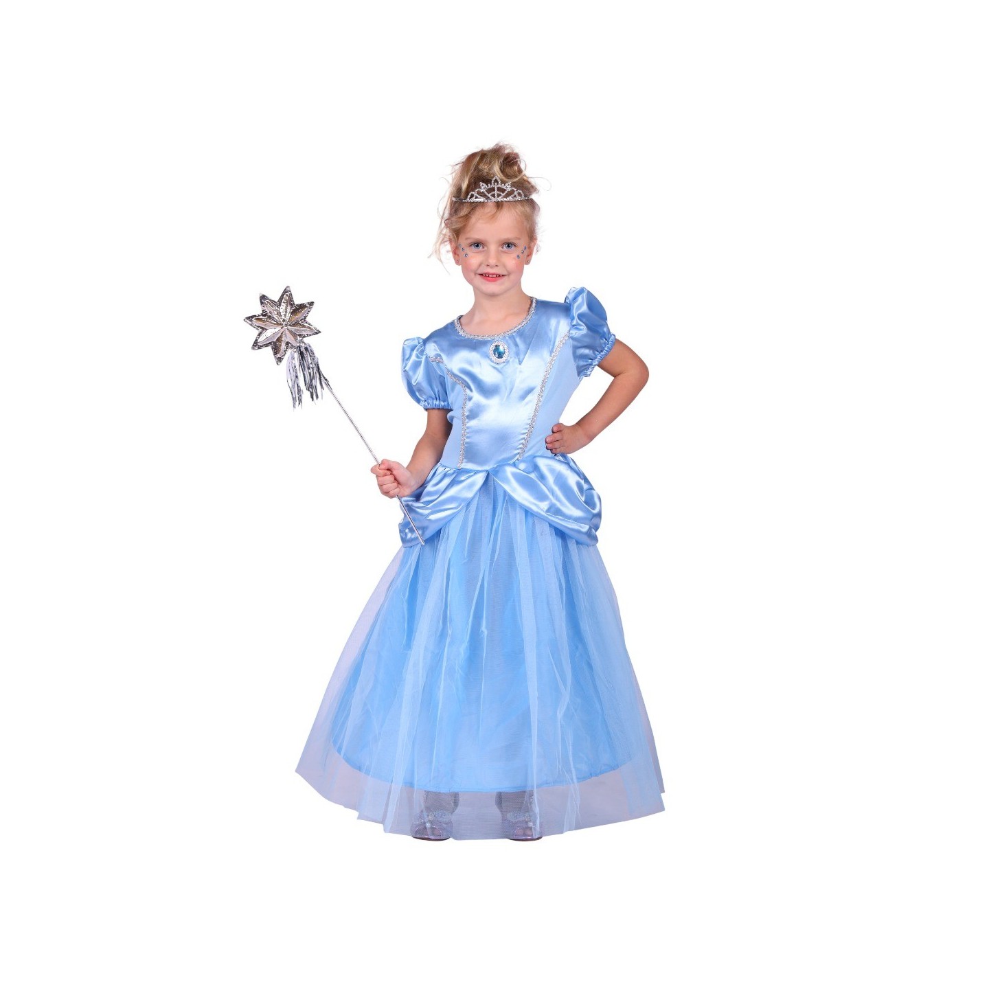 Prinsessenjurk kind prinsessenkleed blauw prinsessen verkleedkleding