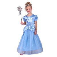 Prinsessenjurk kind prinsessenkleed blauw prinsessen verkleedkleding