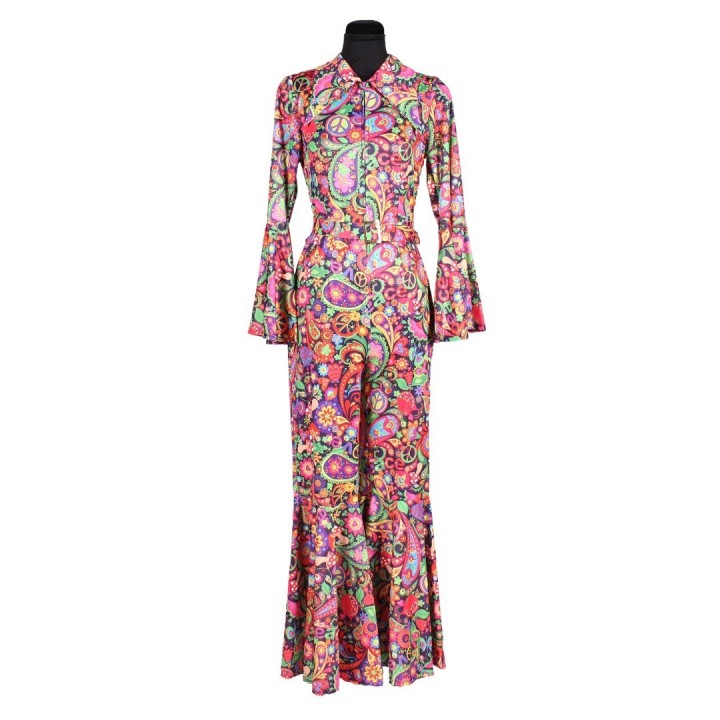 Hippie jumpsuit dames flower power kleding 
