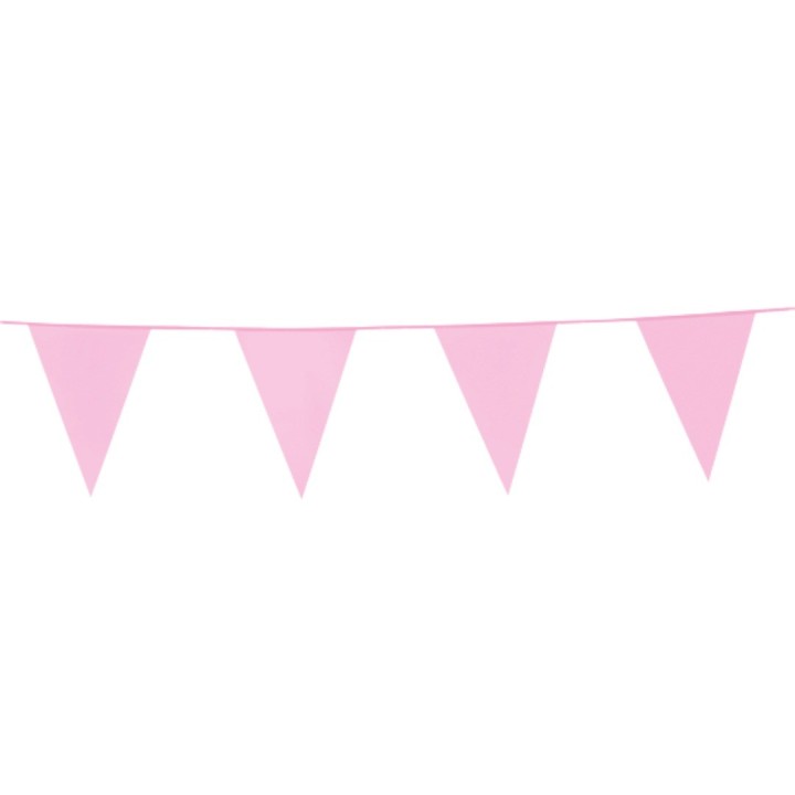 goedkope puntvlaggenlijn pvc roze vlaggetjes slinger