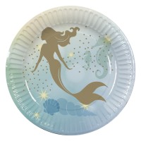 kartonnen zeemeermin bordjes tafeldecoratie mermaid versiering