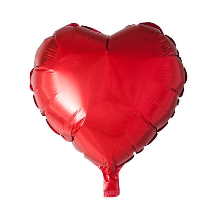 Folieballon onbedrukt rood hart