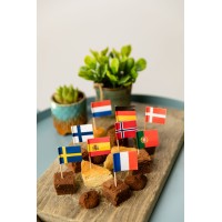 Cocktail prikkers Europa vlaggetjes kaasprikkers