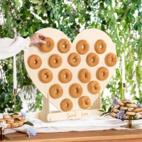 Donut wall hart hout bruiloft communie