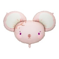 Folieballon muisje roze geboorte meisje