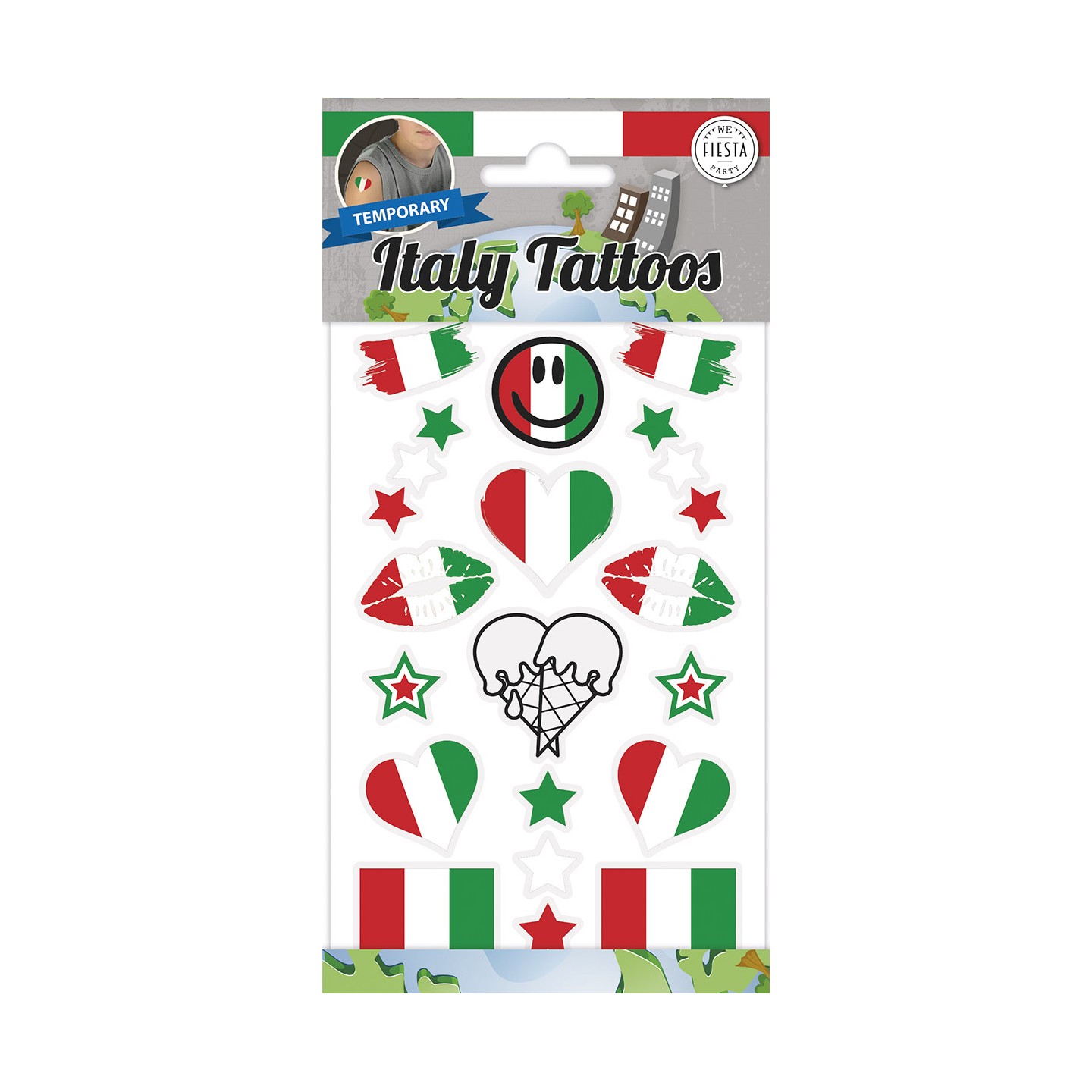 plaktattoo neptattoo italiaanse vlag italië